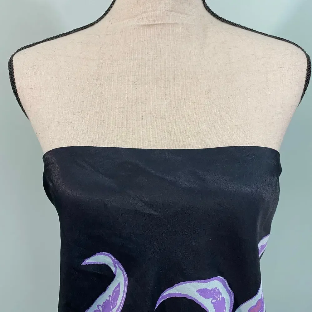 Free People Black Floral Strapless Satin Feel Spellbound Bodysuit Size S